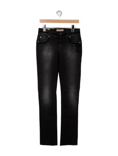 Pre-owned Galliano Mid-rise Straight Leg Jeans W/ Tags In Black