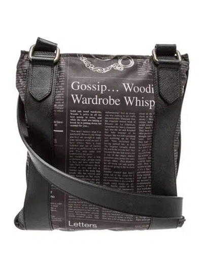 Pre-owned Galliano Nylon Messenger Bag In Black