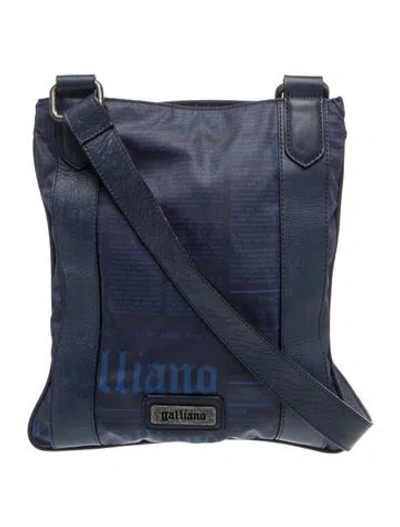 Pre-owned Galliano Nylon Shoulder Bag In Blue