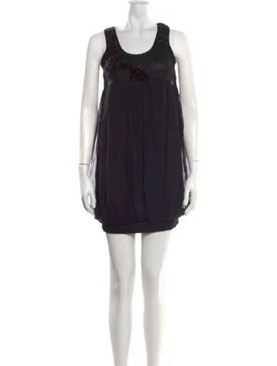 Pre-owned Galliano Silk Mini Dress In Black