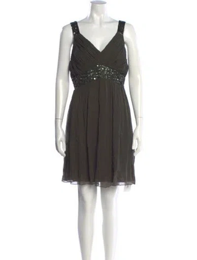 Pre-owned Galliano Silk Mini Dress In Green