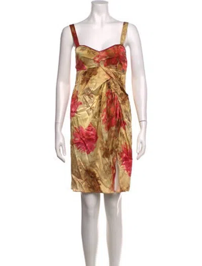 Pre-owned Galliano Silk Mini Dress In Multicolor