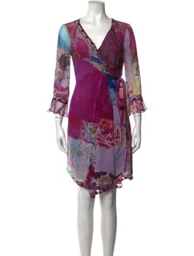 Pre-owned Galliano Silk Mini Dress In Purple