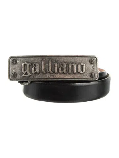 Pre-owned Galliano Skinny Leather Belt In Black