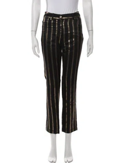 Pre-owned Galliano Striped Straight Leg Pants In Black