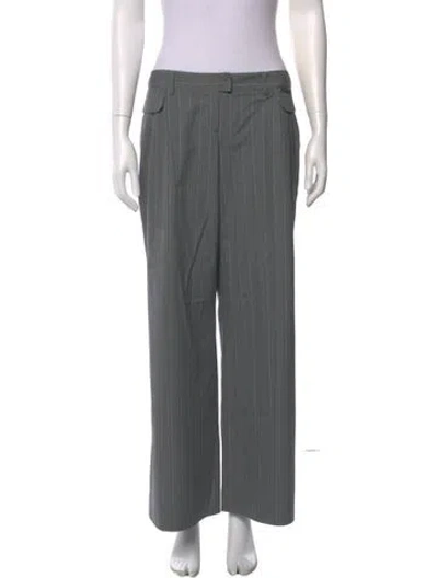 Pre-owned Galliano Striped Wide Leg Pants In Gray