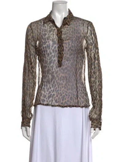 Pre-owned Galliano Vintage 2000's Blouse In Brown
