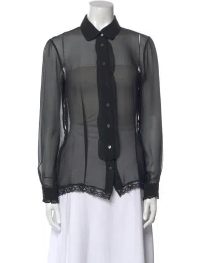 Pre-owned Galliano Vintage 2000's Button-up Top In Black
