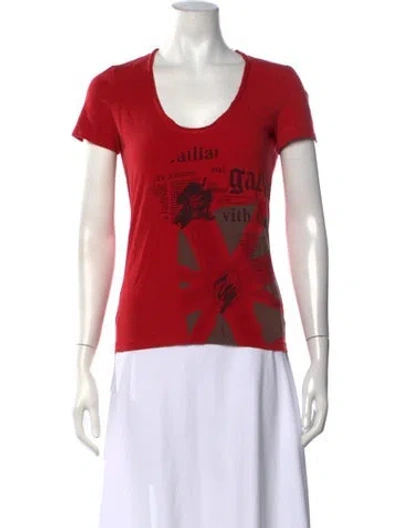 Pre-owned Galliano Vintage 2000's T-shirt In Red