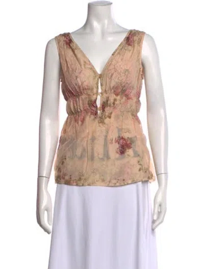 Pre-owned Galliano Vintage Floral Print Blouse In Neutral