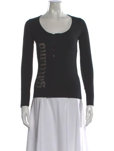Pre-owned Galliano Vintage Graphic Print Top In Gray