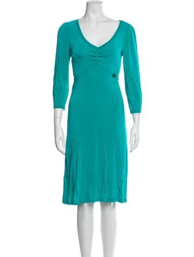 Pre-owned Galliano Vintage Knee-length Dress In Blue