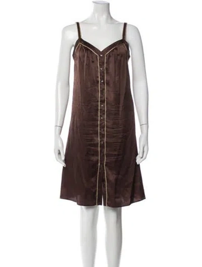 Pre-owned Galliano Vintage Knee-length Dress In Brown