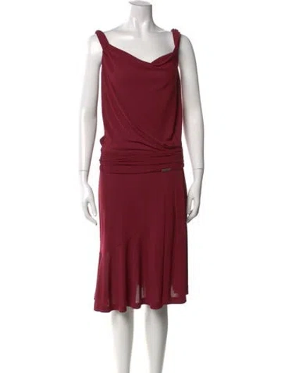 Pre-owned Galliano Vintage Knee-length Dress In Burgundy