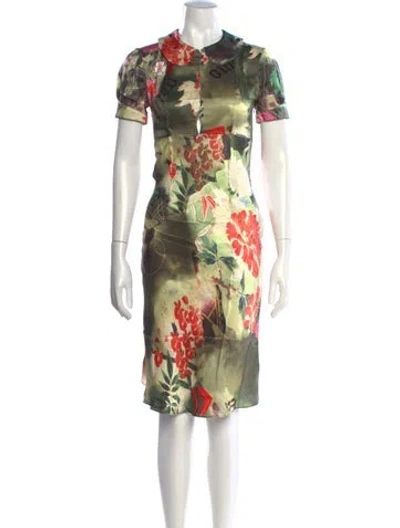Pre-owned Galliano Vintage Knee-length Dress In Green