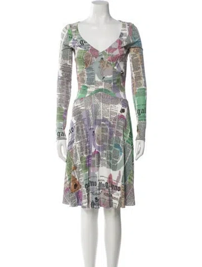 Pre-owned Galliano Vintage Knee-length Dress In Multi