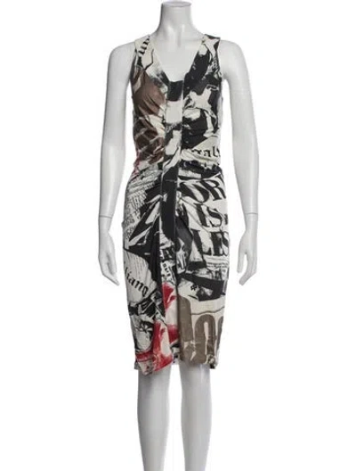 Pre-owned Galliano Vintage Knee-length Dress In Neutrals