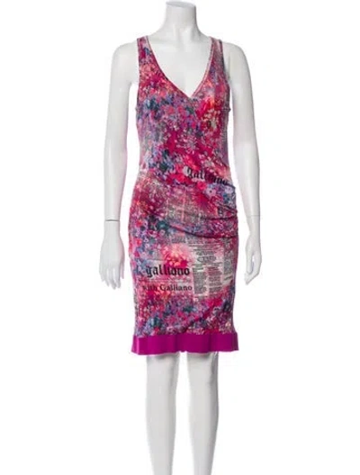 Pre-owned Galliano Vintage Knee-length Dress In Pink