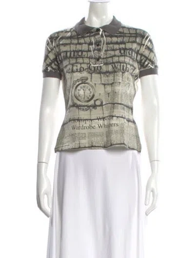 Pre-owned Galliano Vintage Late 2000's - Early 2010's Polo In Gray