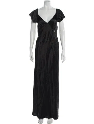 Pre-owned Galliano Vintage Long Dress In Black