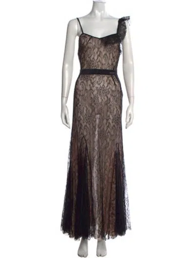Pre-owned Galliano Vintage Long Dress In Black/pink
