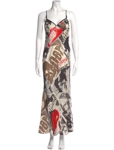 Pre-owned Galliano Vintage Long Dress In Neutral