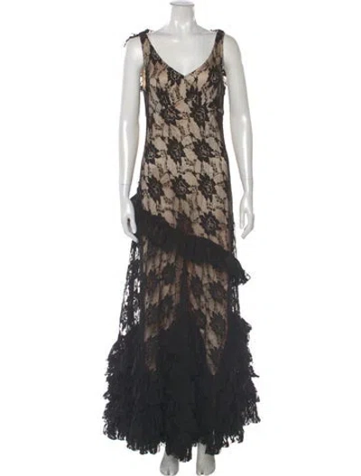 Pre-owned Galliano Vintage Long Dress W/ Tags In Black