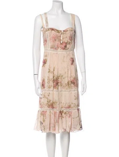 Pre-owned Galliano Vintage Midi Length Dress In Multi