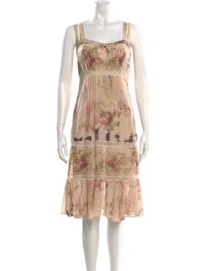 Pre-owned Galliano Vintage Midi Length Dress In Pink