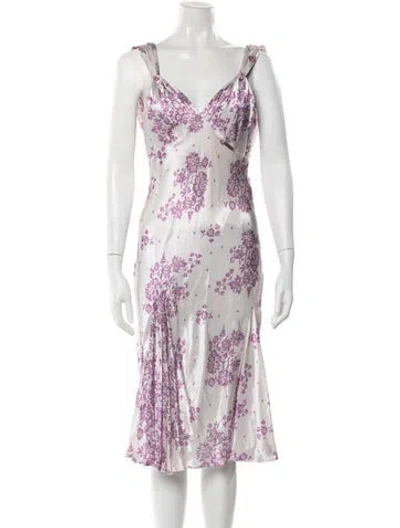 Pre-owned Galliano Vintage Midi Length Dress In Purple