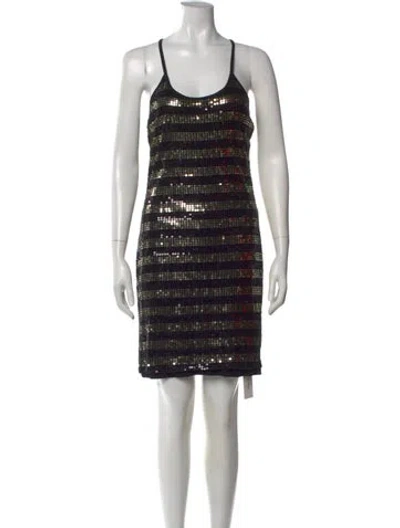 Pre-owned Galliano Vintage Mini Dress In Black