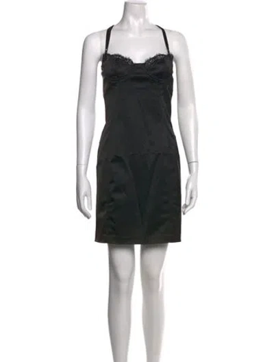 Pre-owned Galliano Vintage Mini Dress In Black