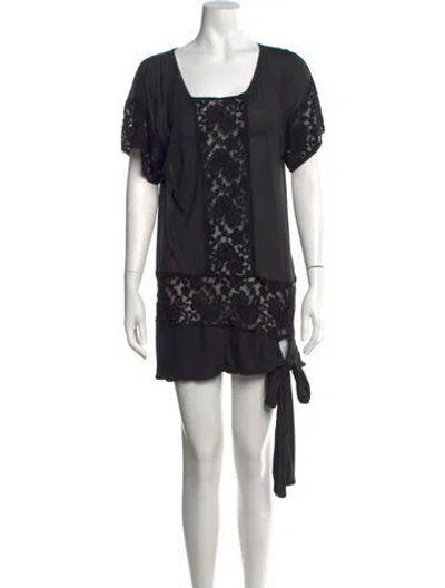 Pre-owned Galliano Vintage Mini Dress In Black