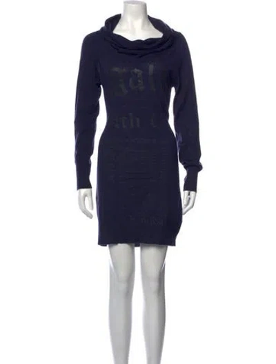 Pre-owned Galliano Vintage Mini Dress In Blue