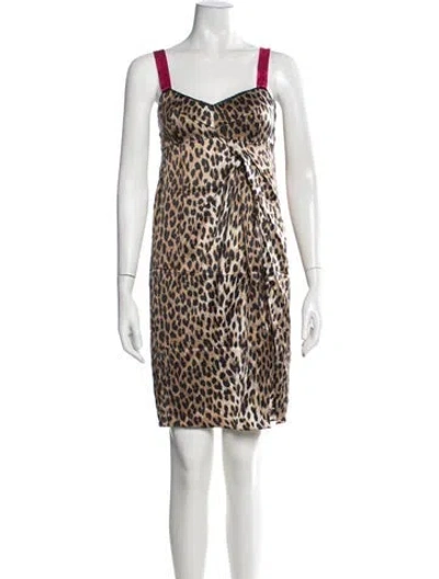 Pre-owned Galliano Vintage Mini Dress In Brown