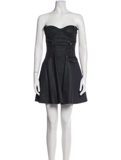 Pre-owned Galliano Vintage Mini Dress In Gray