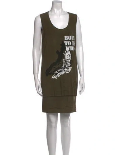 Pre-owned Galliano Vintage Mini Dress In Green