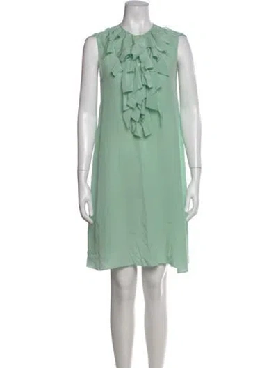 Pre-owned Galliano Vintage Mini Dress In Green