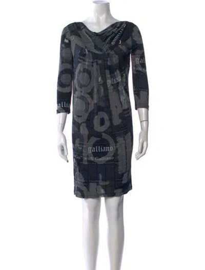 Pre-owned Galliano Vintage Mini Dress In Grey