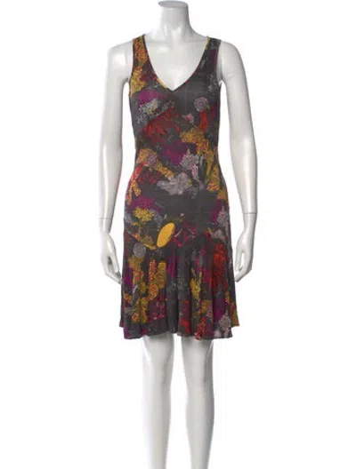 Pre-owned Galliano Vintage Mini Dress In Grey