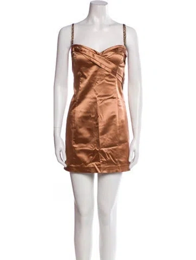 Pre-owned Galliano Vintage Mini Dress In Neutral
