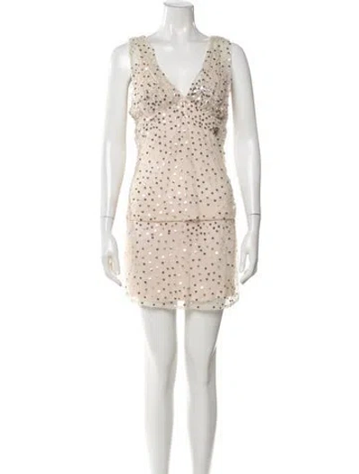 Pre-owned Galliano Vintage Mini Dress In Neutral