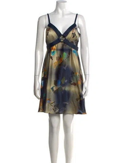 Pre-owned Galliano Vintage Mini Dress W/ Tags In Multi
