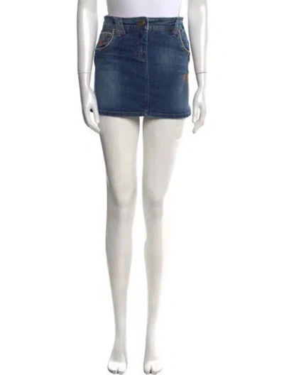 Pre-owned Galliano Vintage Mini Skirt In Blue