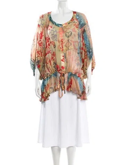 Pre-owned Galliano Vintage Silk Blouse In Multi