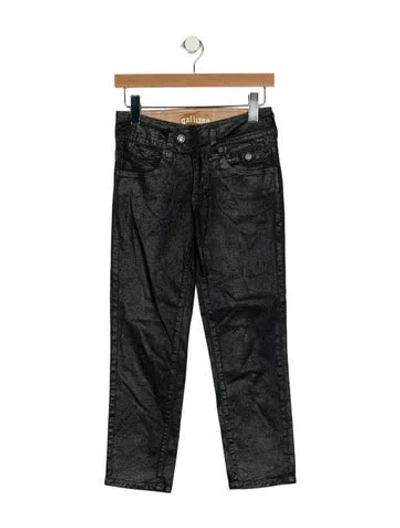 Pre-owned Galliano Vintage Straight Leg Jeans In Black