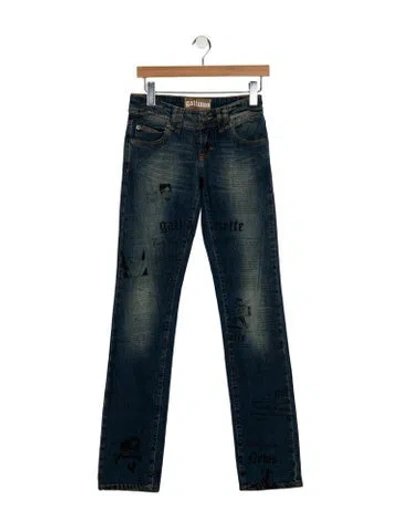 Pre-owned Galliano Vintage Straight Leg Jeans In Blue