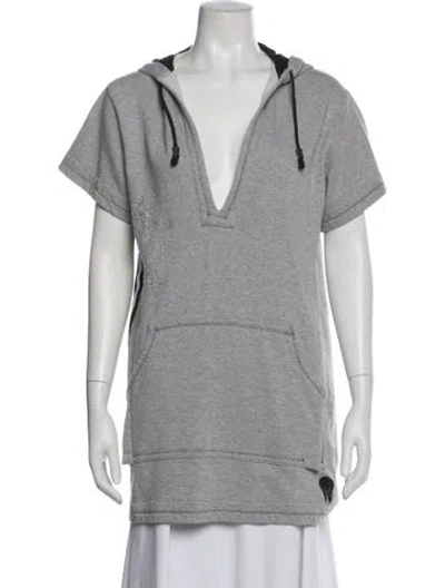 Pre-owned Galliano Vintage V-neck Hoodie In Gray