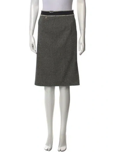 Pre-owned Galliano Virgin Wool Knee-length Skirt In Gray