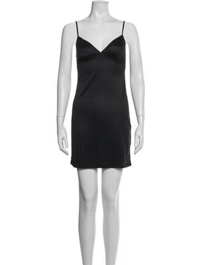 Pre-owned Galliano V-neck Mini Dress In Black